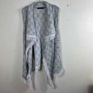 RAFFI Italian Design Wool Blend Waterfall Sleeveless Sweater with Pockets Size L